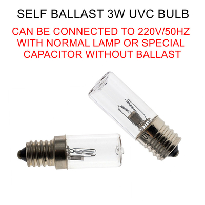 ওজোন E14 UVC লাইট বাল্ব স্বয়ং ব্যালাস্ট ভাইরাস নির্বীজন ক্যাবিনেট