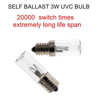 4W ওজোন UVC আলো ক্যাবিনেট ব্যাকটেরিয়া নির্বীজন E14 UV আলো