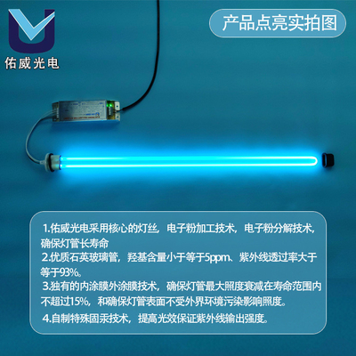 ইন্ডাস্ট্রিয়াল ইউ শেপ UVC হাল্কা গন্ধ পরিশোধন 40w আমলগাম LTC24W/2G11