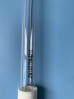 কোয়ার্টজ 10W 212mm বর্জ্য গ্যাস UV লাইট টিউব কিল মাইট UVC নির্বীজন বাতি